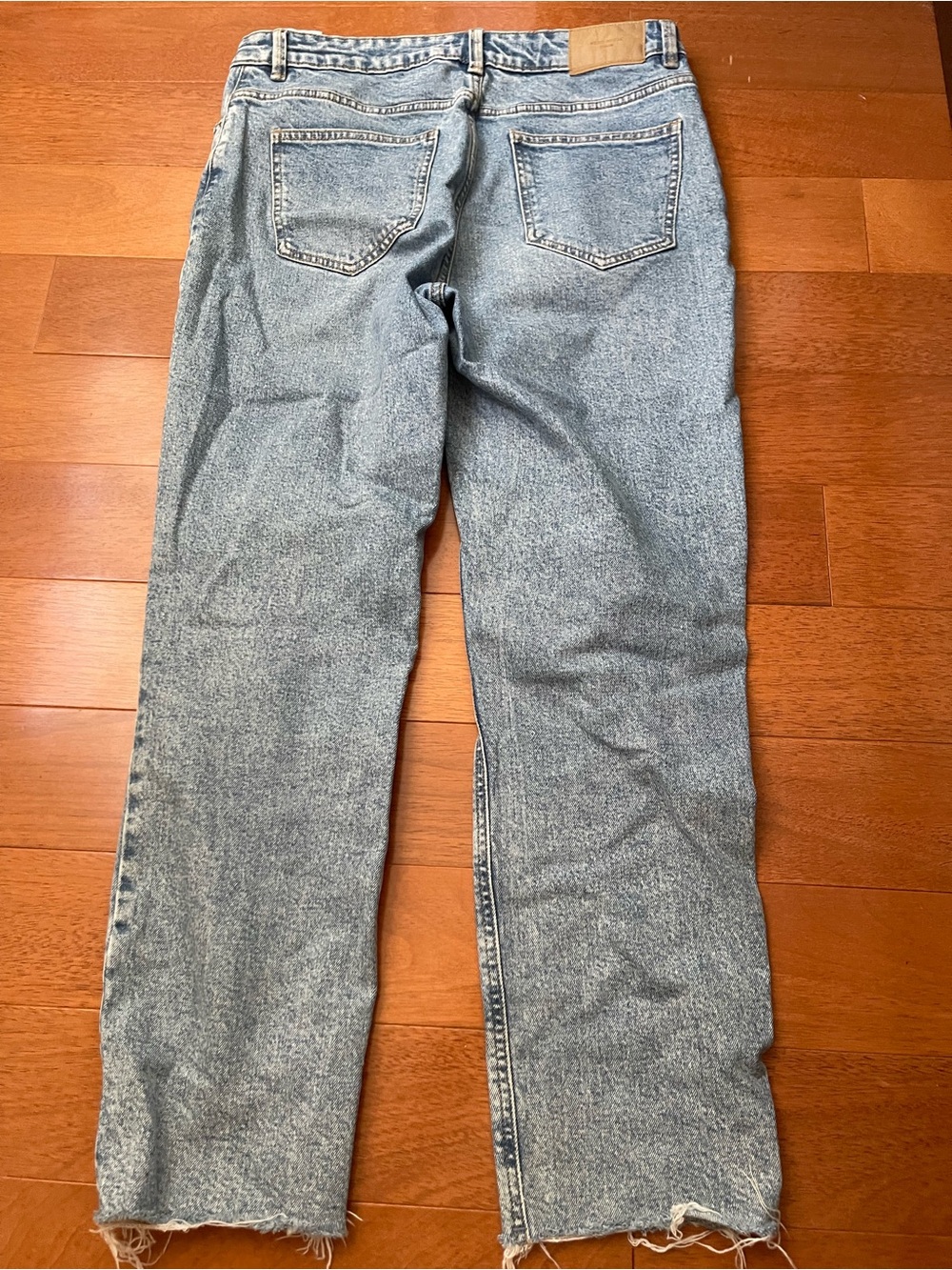 Vero Moda Light Blue Distressed Straight-Leg Jeans